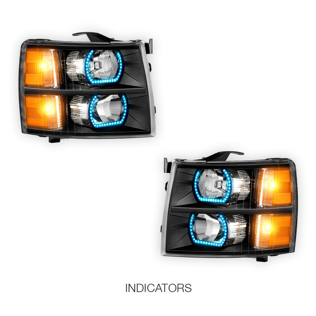Chevrolet Silverado 3500 LS / LT /  LTZ (2007 - 2013) Sequential RGB Start-Up LED DRL Headlights LH + RH