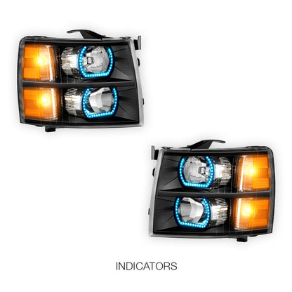Chevrolet Silverado 3500 LS / LT /  LTZ (2007 - 2013) Sequential RGB Start-Up LED DRL Headlights LH + RH