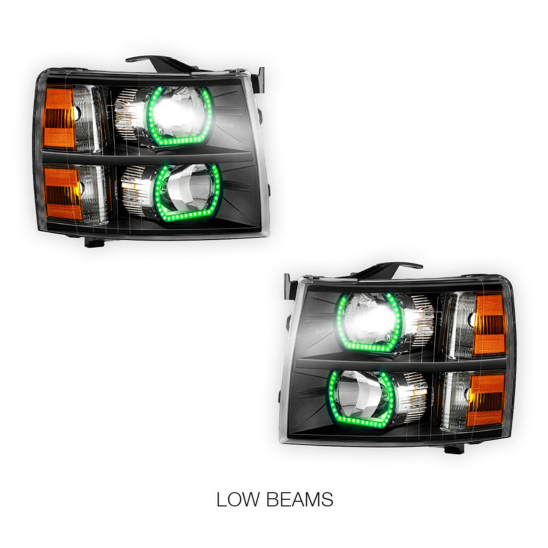 Chevrolet Silverado 3500 LS / LT /  LTZ (2007 - 2013) Sequential RGB Start-Up LED DRL Headlights LH + RH