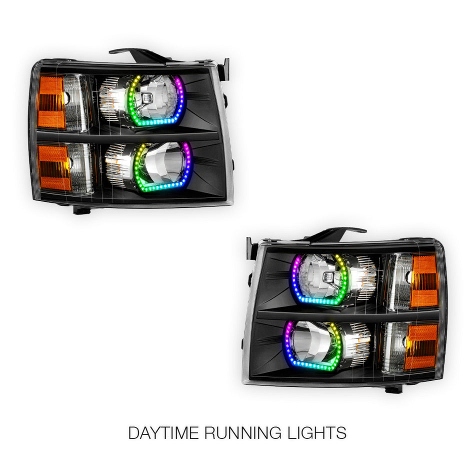 Chevrolet Silverado 2500 HD LS / LT / LTZ (2007 - 2013) Sequential RGB Start-Up LED DRL Headlights LH + RH