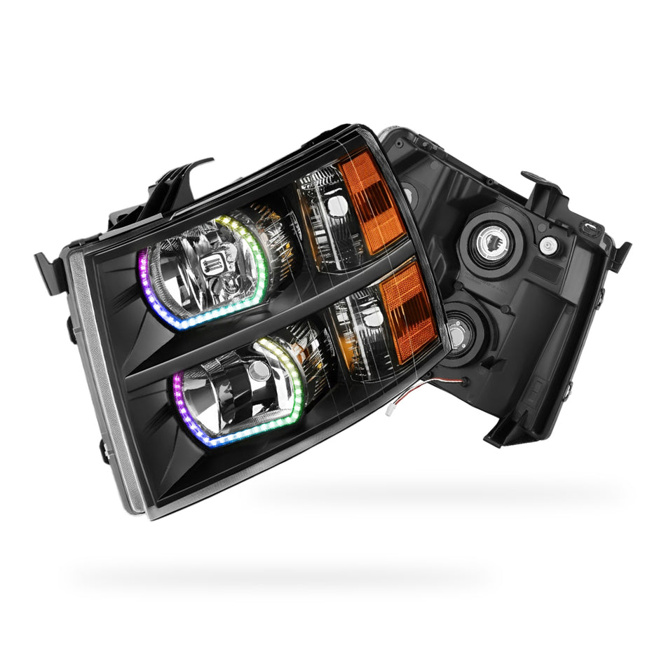 Chevrolet Silverado 3500 HD LS / LT / LTZ (2007 - 2013) Sequential RGB Start-Up LED DRL Headlights LH + RH