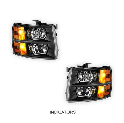 Chevrolet Silverado 3500 HD LS / LT / LTZ (2007 - 2013) Sequential RGB Start-Up LED DRL Headlights LH + RH