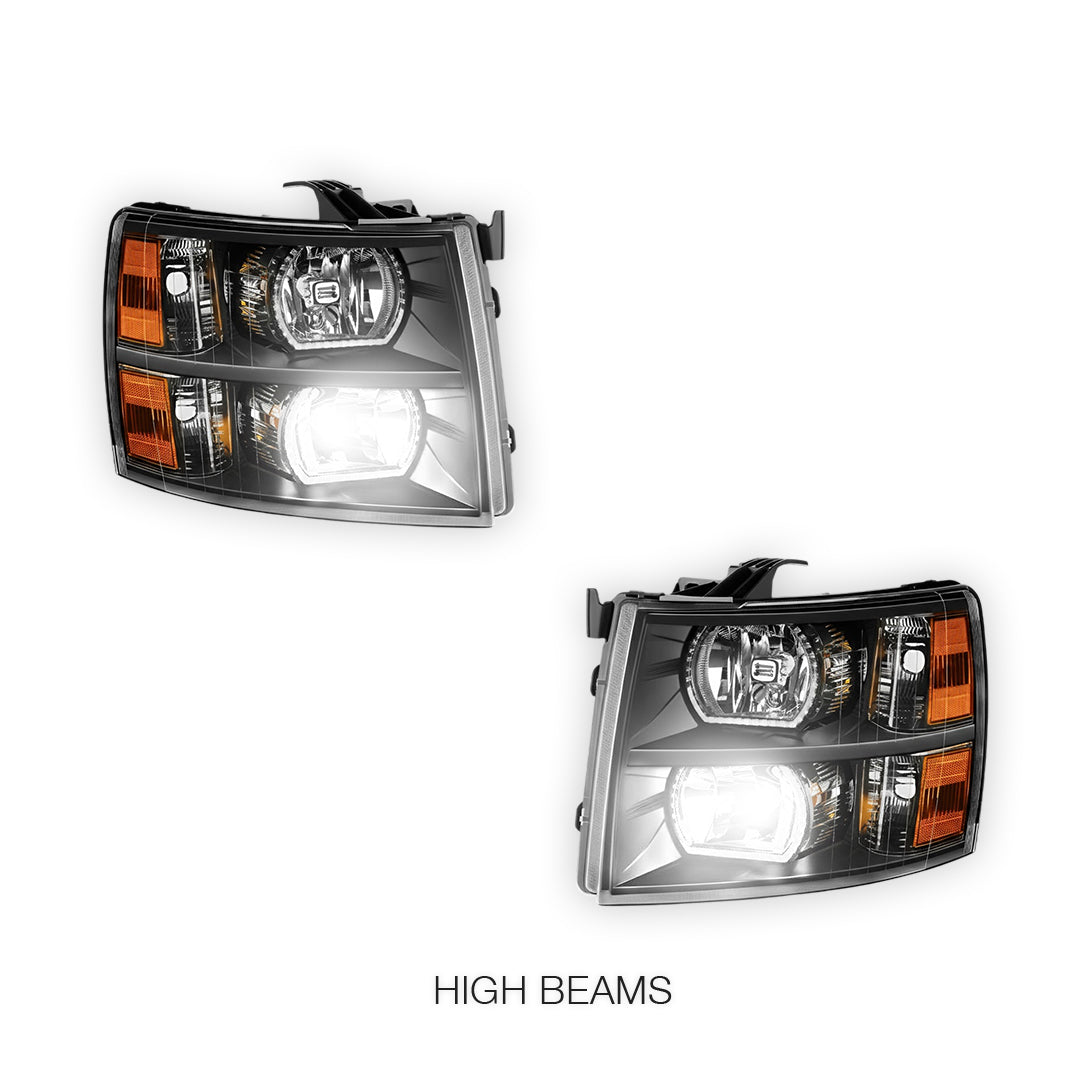 Chevrolet Silverado 3500 HD LS / LT / LTZ (2007 - 2013) Sequential RGB Start-Up LED DRL Headlights LH + RH