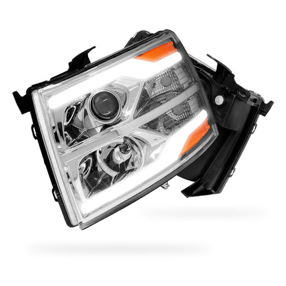 Chevrolet Silverado 3500 LS / LT / LTZ (2007 - 2014) Dual LED DRL Projector Headlights LH + RH