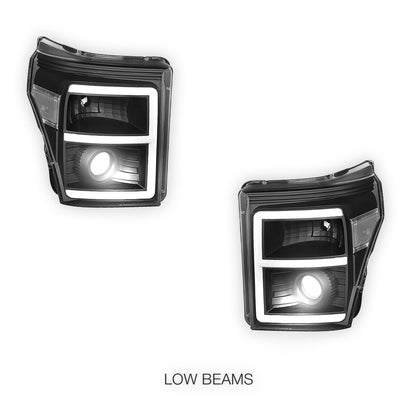 Ford F-350 Super Duty (2011 - 2016) E-Bar LED DRL Projector Headlights LH - RH