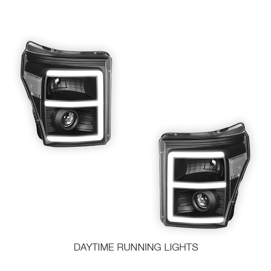 Ford F-450 Super Duty (2011 - 2016) E-Bar LED DRL Projector Headlights LH - RH