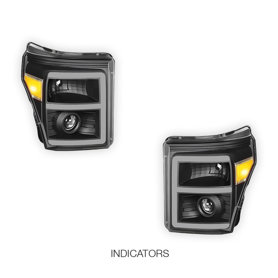 Ford F-450 Super Duty (2011 - 2016) E-Bar LED DRL Projector Headlights LH - RH