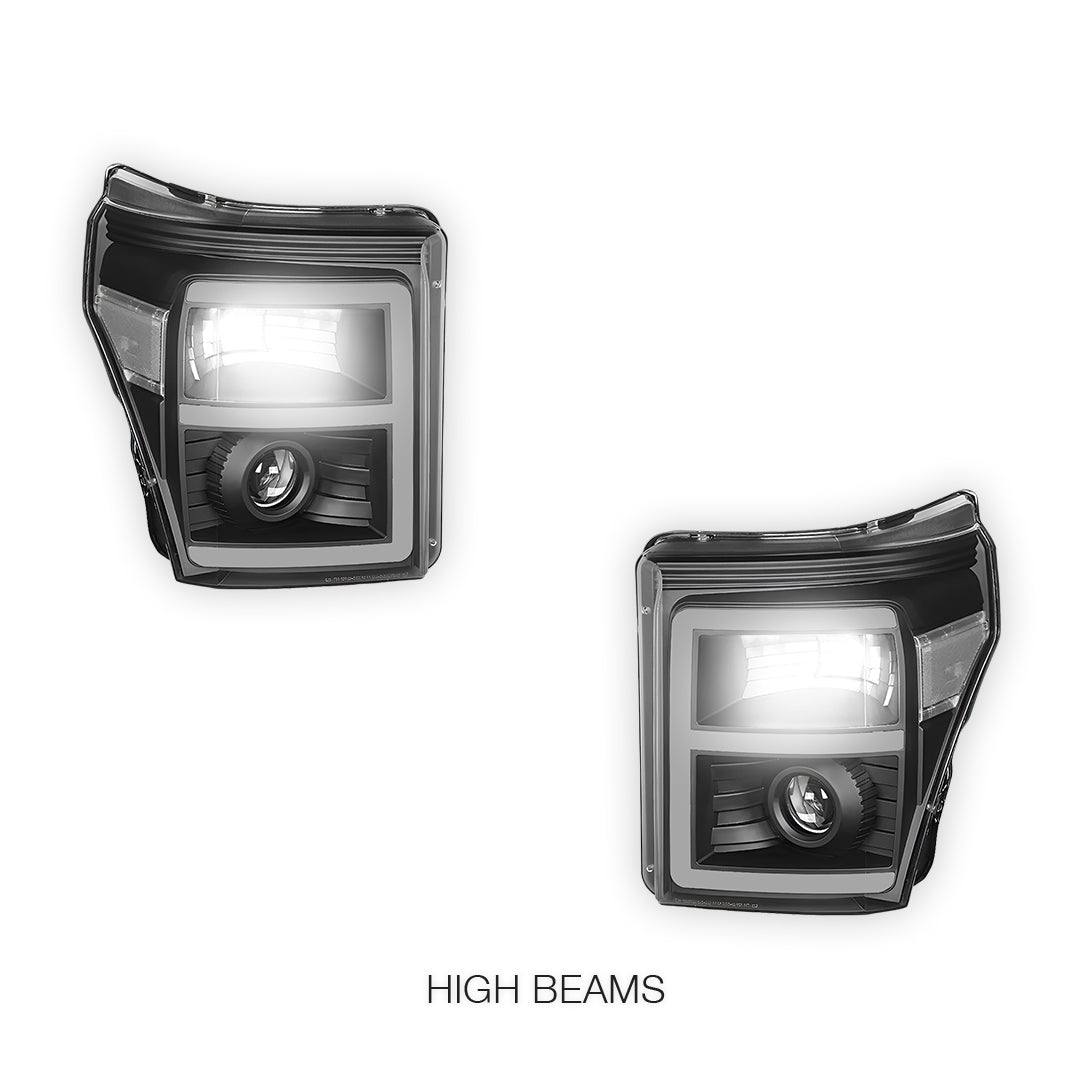 Ford F-450 Super Duty (2011 - 2016) E-Bar LED DRL Projector Headlights LH - RH