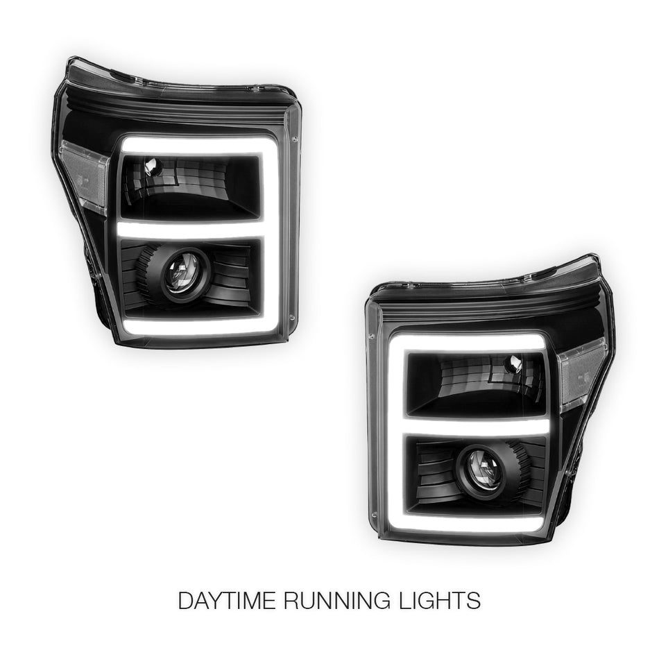 Ford F-550 Super Duty (2011 - 2016) E-Bar LED DRL Projector Headlights LH - RH