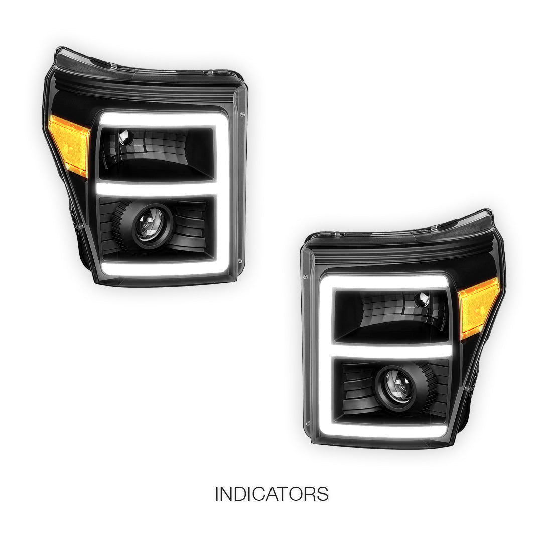 Ford F-550 Super Duty (2011 - 2016) E-Bar LED DRL Projector Headlights LH - RH
