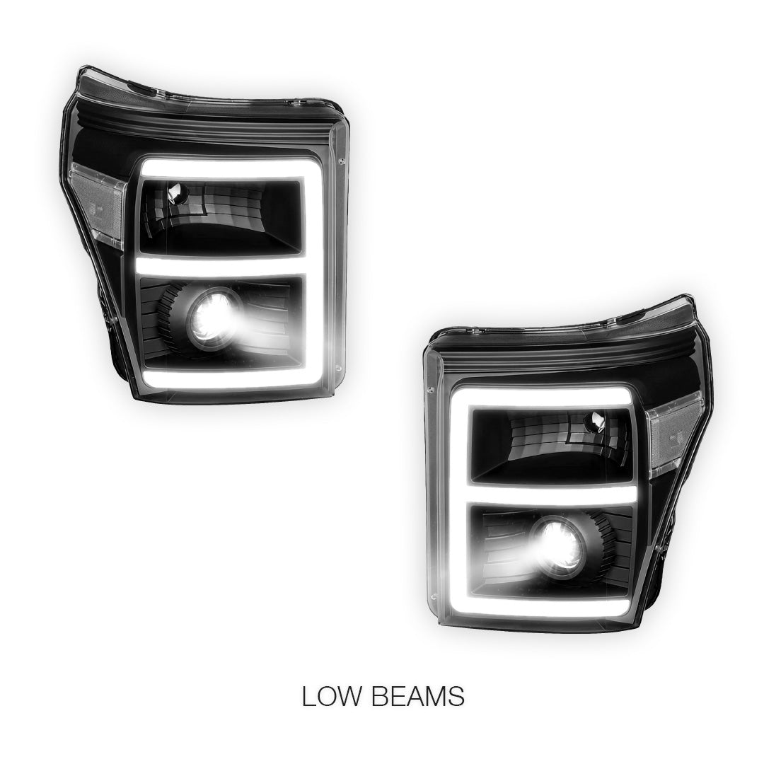 Ford F-550 Super Duty (2011 - 2016) E-Bar LED DRL Projector Headlights LH - RH
