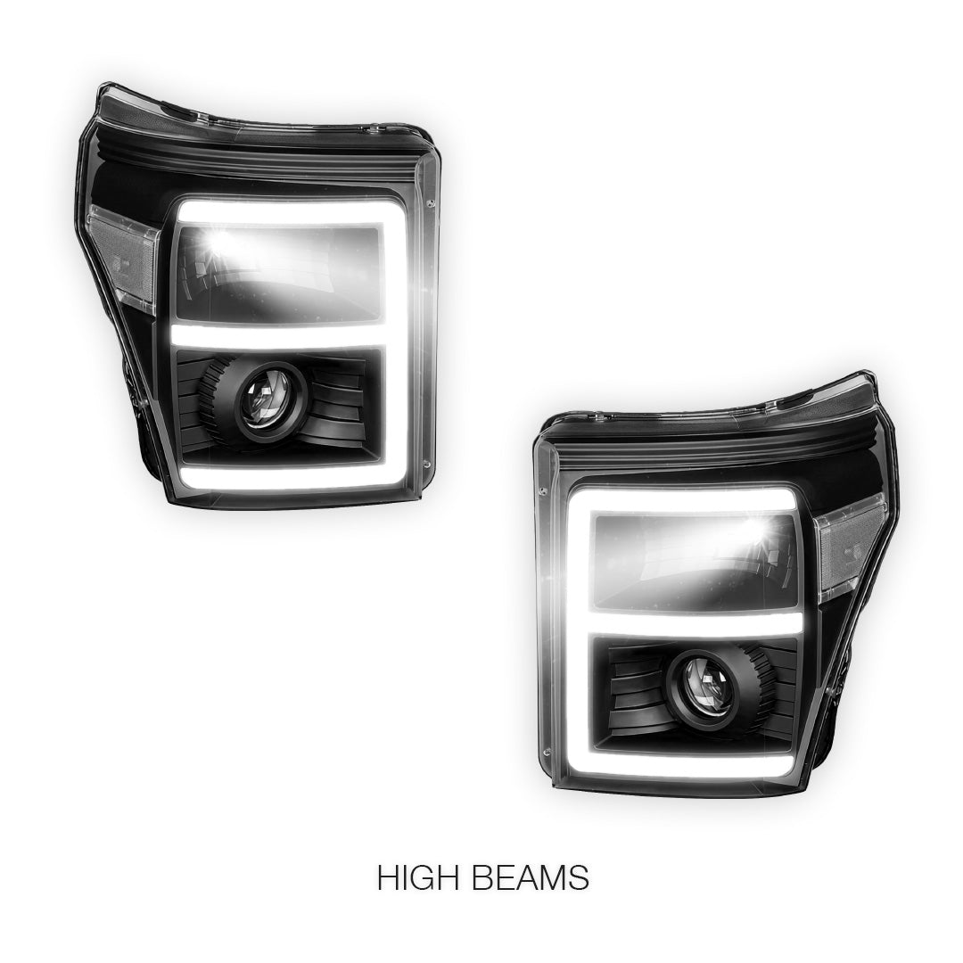 Ford F-550 Super Duty (2011 - 2016) E-Bar LED DRL Projector Headlights LH - RH
