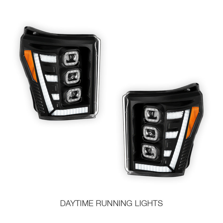 Ford F-350 Super Duty (2011 - 2016) Switchback Sequential Signal LED Projector Headlights LH - RH