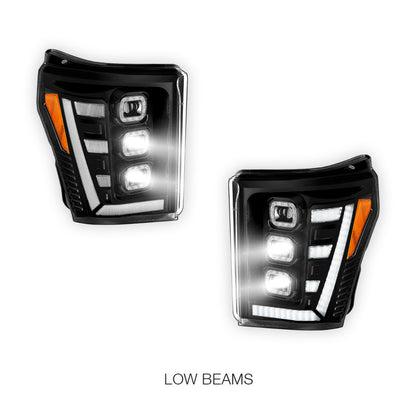 Ford F-350 Super Duty (2011 - 2016) Switchback Sequential Signal LED Projector Headlights LH - RH