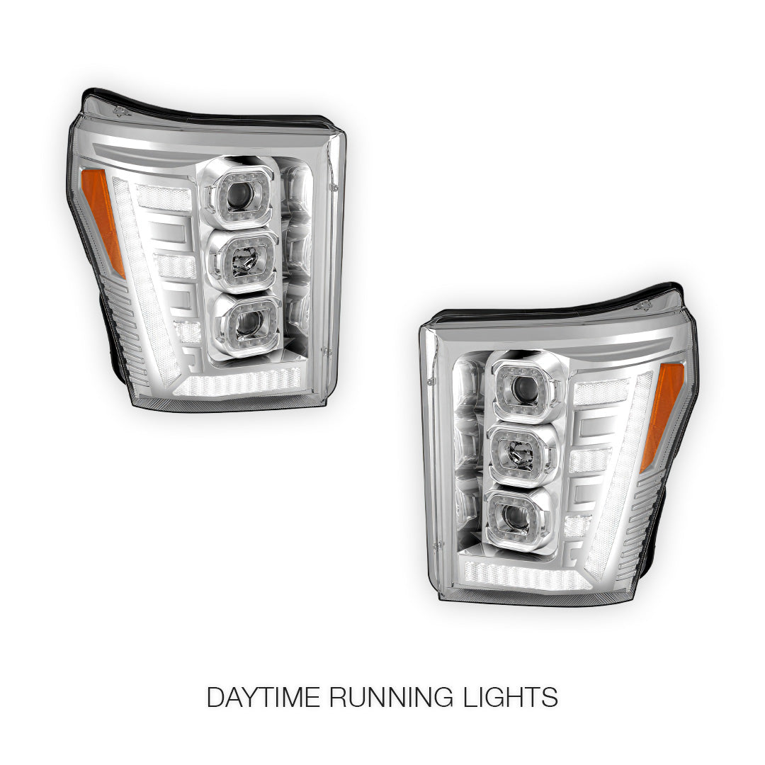Ford F-350 Super Duty (2011 - 2016) Switchback Sequential Signal LED Projector Headlights LH - RH