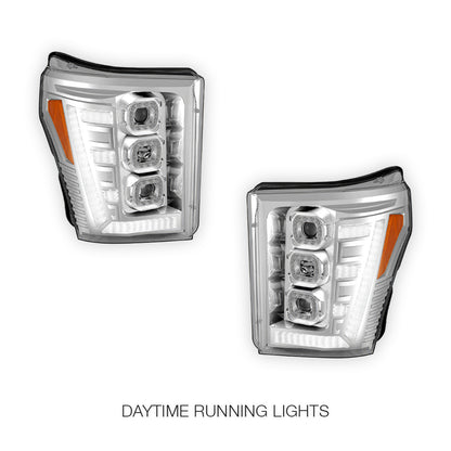 Ford F-350 Super Duty (2011 - 2016) Switchback Sequential Signal LED Projector Headlights LH - RH