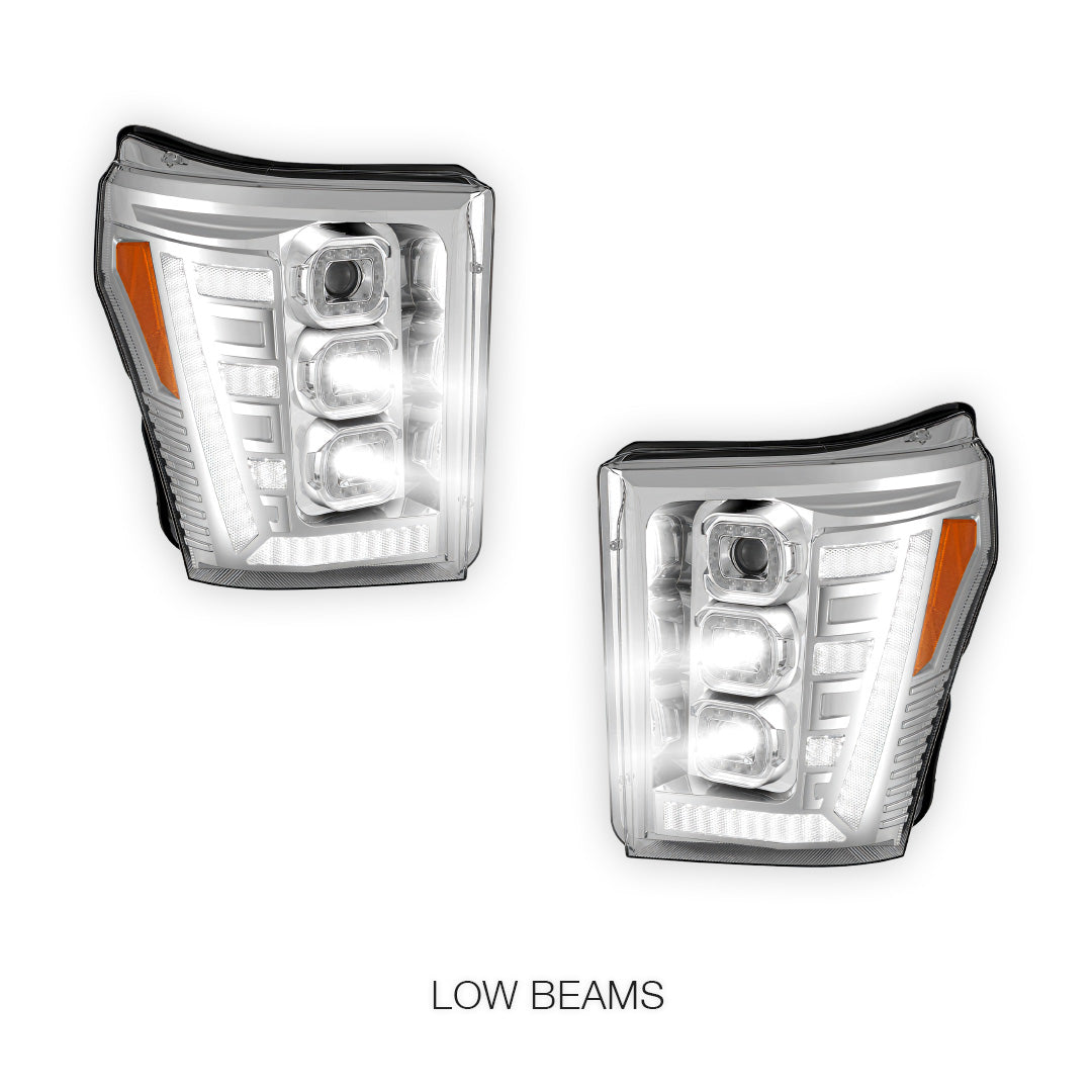 Ford F-350 Super Duty (2011 - 2016) Switchback Sequential Signal LED Projector Headlights LH - RH