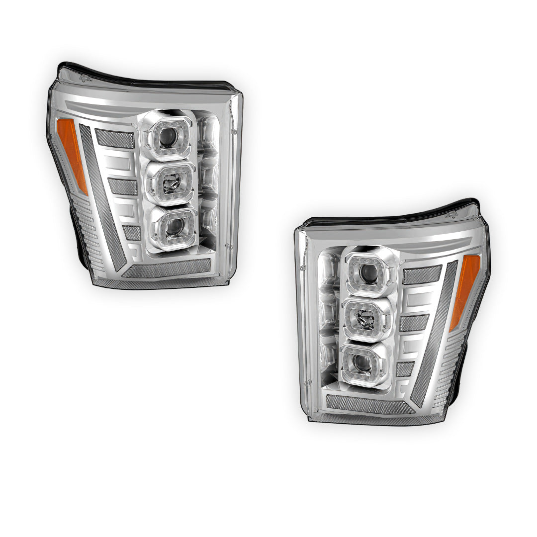 Ford F-350 Super Duty (2011 - 2016) Switchback Sequential Signal LED Projector Headlights LH - RH
