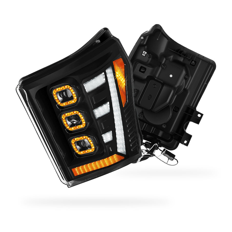 Ford F-450 Super Duty (2011 - 2016) Switchback Sequential Signal LED Projector Headlights LH - RH