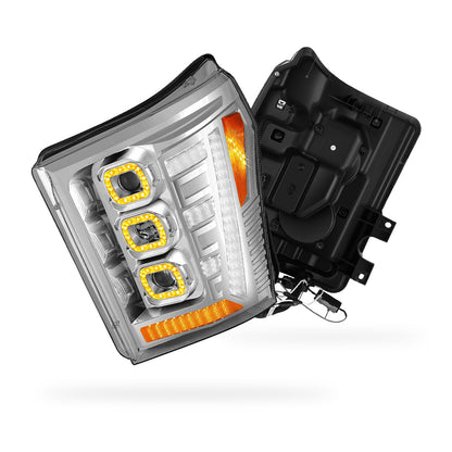 Ford F-450 Super Duty (2011 - 2016) Switchback Sequential Signal LED Projector Headlights LH - RH
