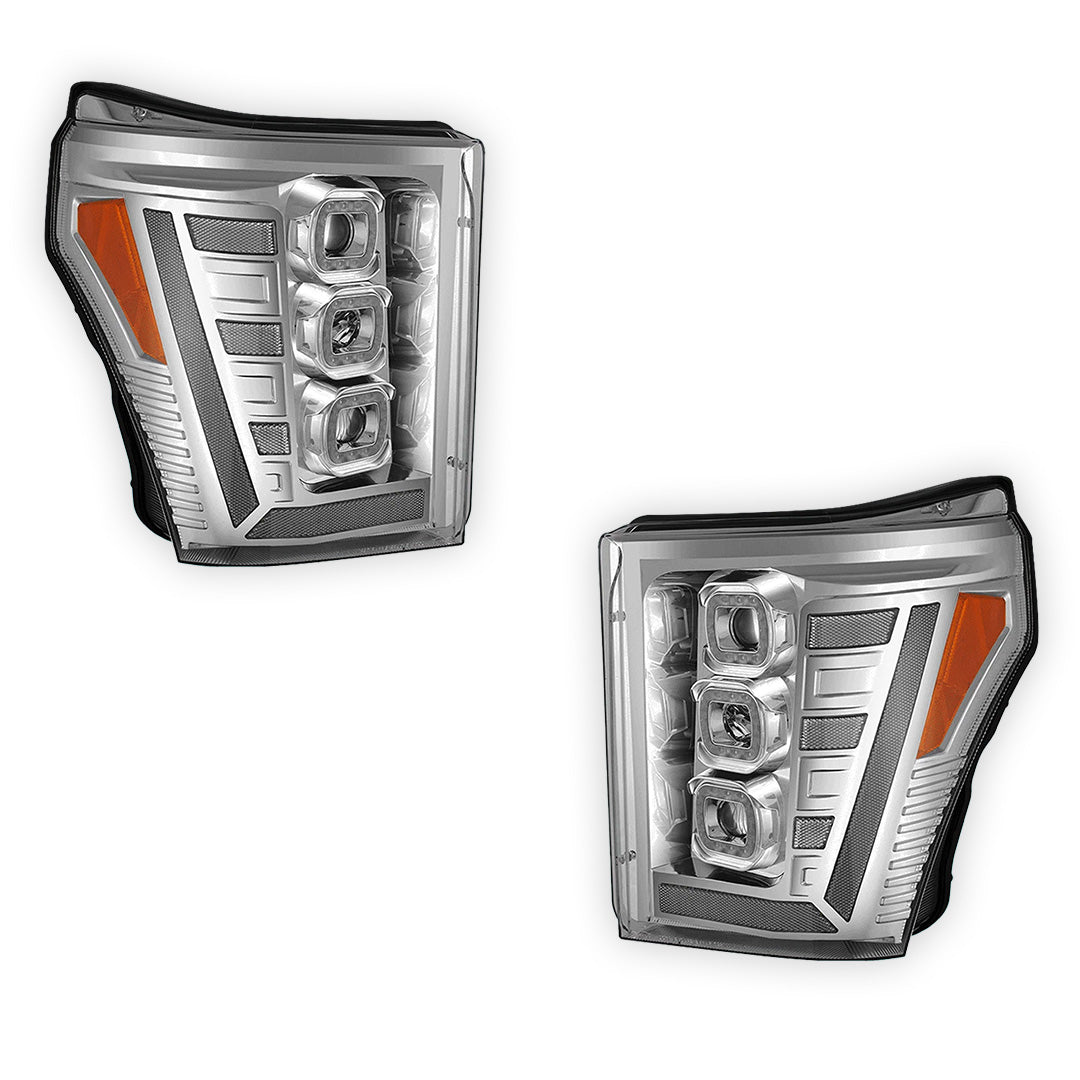 Ford F-450 Super Duty (2011 - 2016) Switchback Sequential Signal LED Projector Headlights LH - RH