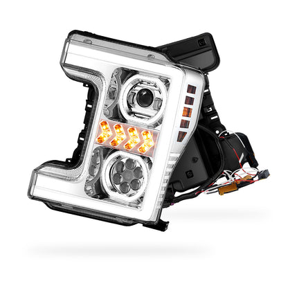 Ford F-250 Super Duty (2017 - 2019) Sequential Turn Signal LED DRL Projector Headlights LH + RH