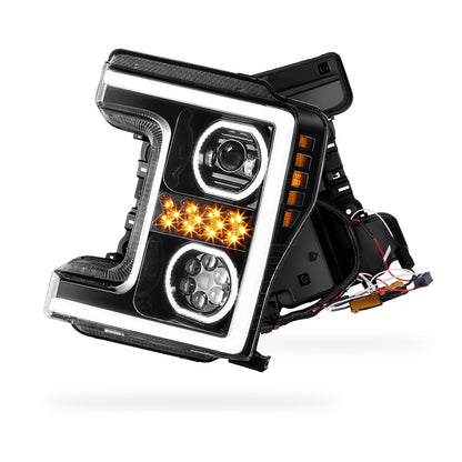 Ford F-350 Super Duty (2017 - 2019) Sequential Turn Signal LED DRL Projector Headlights LH + RH