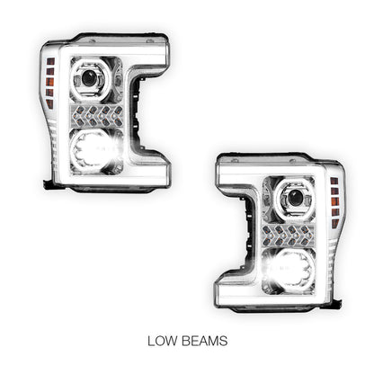 Ford F-350 Super Duty (2017 - 2019) Sequential Turn Signal LED DRL Projector Headlights LH + RH
