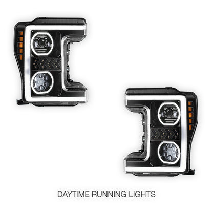 Ford F-450 Super Duty (2017 - 2019) Sequential Turn Signal LED DRL Projector Headlights LH + RH