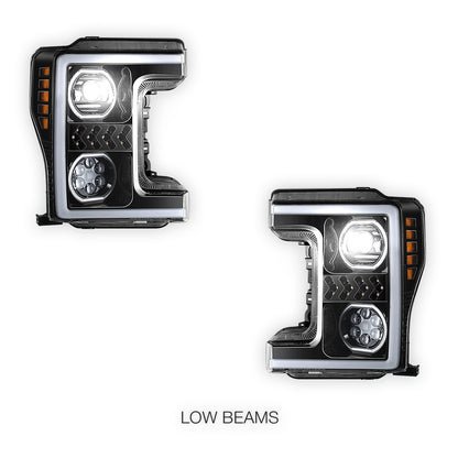 Ford F-450 Super Duty (2017 - 2019) Sequential Turn Signal LED DRL Projector Headlights LH + RH