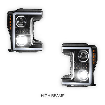Ford F-450 Super Duty (2017 - 2019) Sequential Turn Signal LED DRL Projector Headlights LH + RH