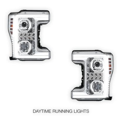 Ford F-450 Super Duty (2017 - 2019) Sequential Turn Signal LED DRL Projector Headlights LH + RH