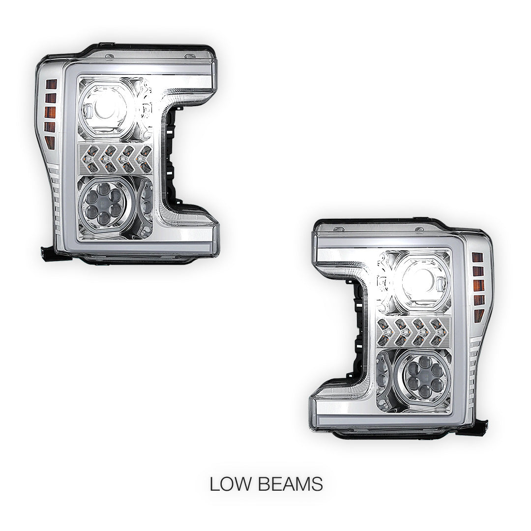 Ford F-450 Super Duty (2017 - 2019) Sequential Turn Signal LED DRL Projector Headlights LH + RH
