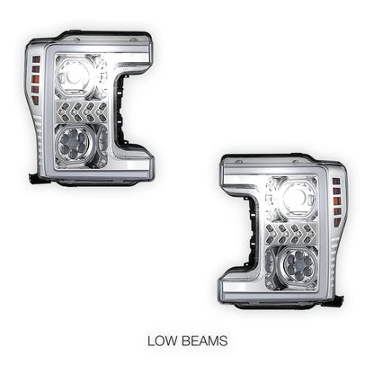 Ford F-450 Super Duty (2017 - 2019) Sequential Turn Signal LED DRL Projector Headlights LH + RH