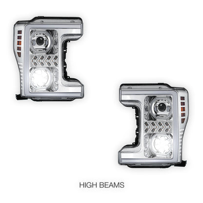Ford F-450 Super Duty (2017 - 2019) Sequential Turn Signal LED DRL Projector Headlights LH + RH