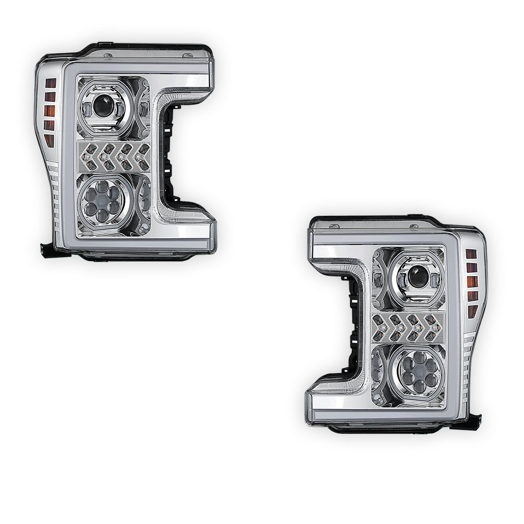 Ford F-450 Super Duty (2017 - 2019) Sequential Turn Signal LED DRL Projector Headlights LH + RH