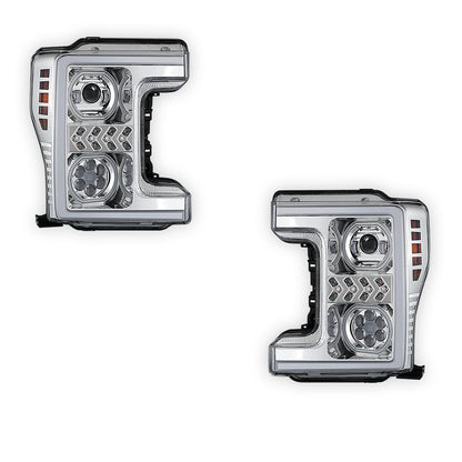 Ford F-450 Super Duty (2017 - 2019) Sequential Turn Signal LED DRL Projector Headlights LH + RH