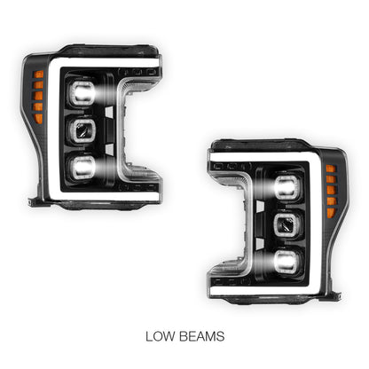 Ford F-350 Super Duty (2017 - 2019) LED DRL Halo Ring Projector Headlights LH + RH