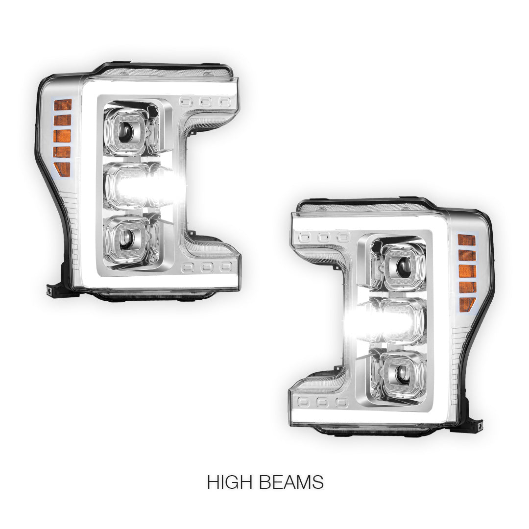 Ford F-350 Super Duty (2017 - 2019) LED DRL Halo Ring Projector Headlights LH + RH