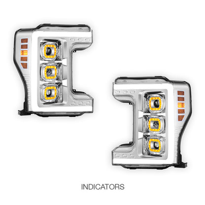 Ford F-350 Super Duty (2017 - 2019) LED DRL Halo Ring Projector Headlights LH + RH
