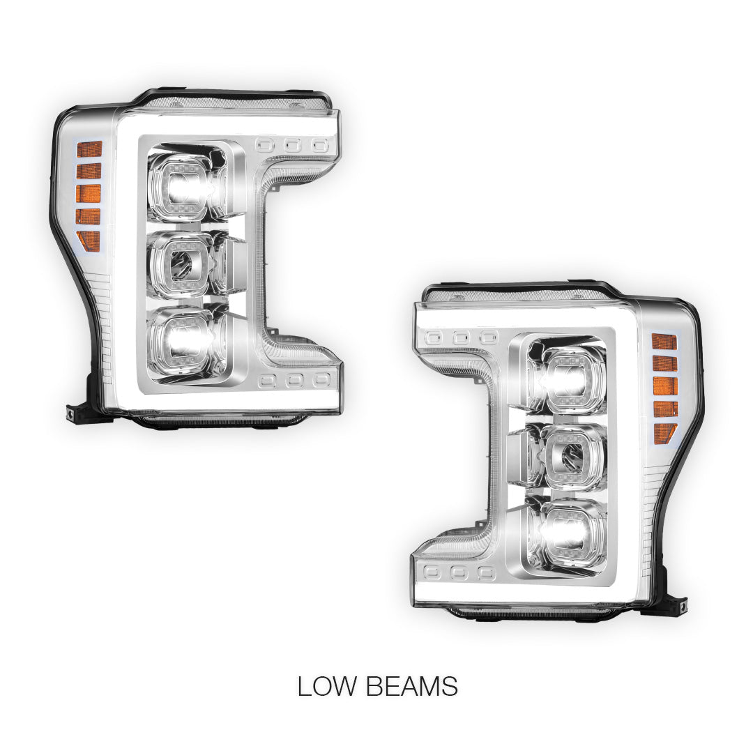 Ford F-350 Super Duty (2017 - 2019) LED DRL Halo Ring Projector Headlights LH + RH