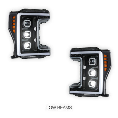 Ford F-450 Super Duty (2017 - 2019) LED DRL Halo Ring Projector Headlights LH + RH