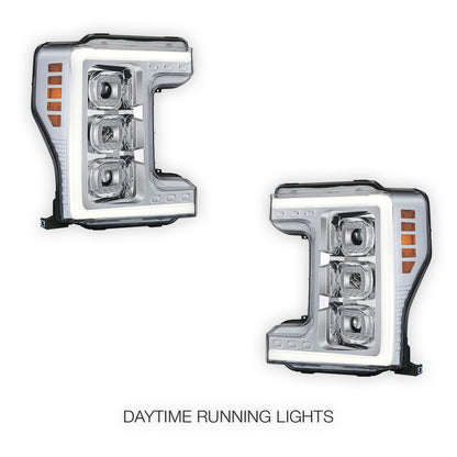 Ford F-450 Super Duty (2017 - 2019) LED DRL Halo Ring Projector Headlights LH + RH