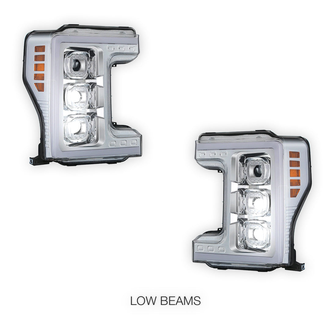 Ford F-450 Super Duty (2017 - 2019) LED DRL Halo Ring Projector Headlights LH + RH