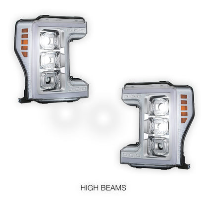 Ford F-450 Super Duty (2017 - 2019) LED DRL Halo Ring Projector Headlights LH + RH