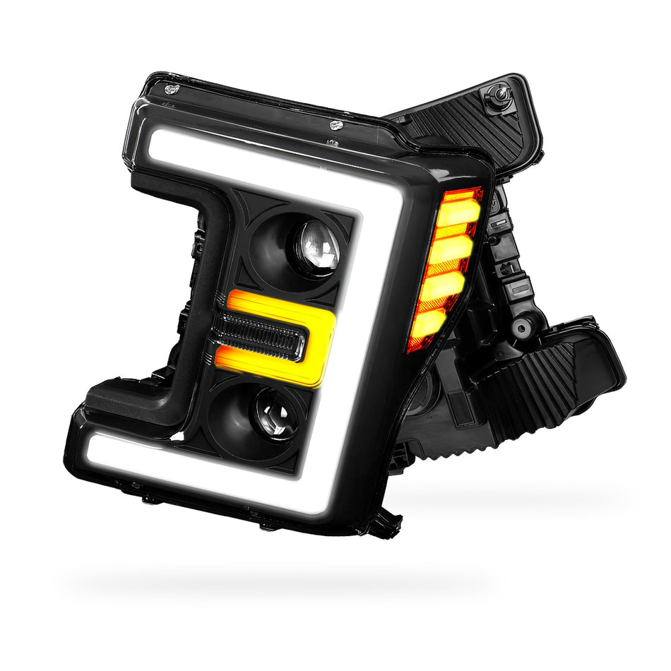 Ford F-250 Super Duty (2017 - 2019) LED DRL Dual Projector Headlights LH + RH