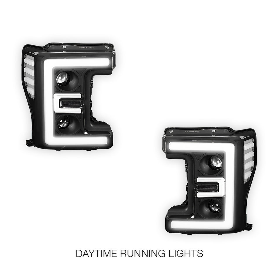 Ford F-450 Super Duty (2017 - 2019) LED DRL Dual Projector Headlights LH + RH