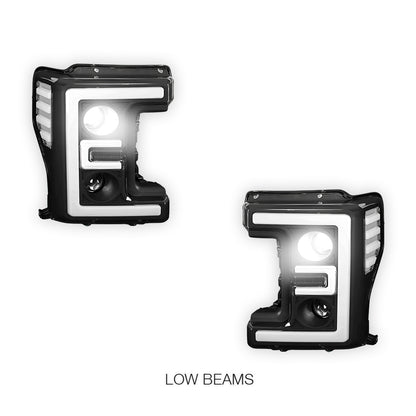 Ford F-450 Super Duty (2017 - 2019) LED DRL Dual Projector Headlights LH + RH