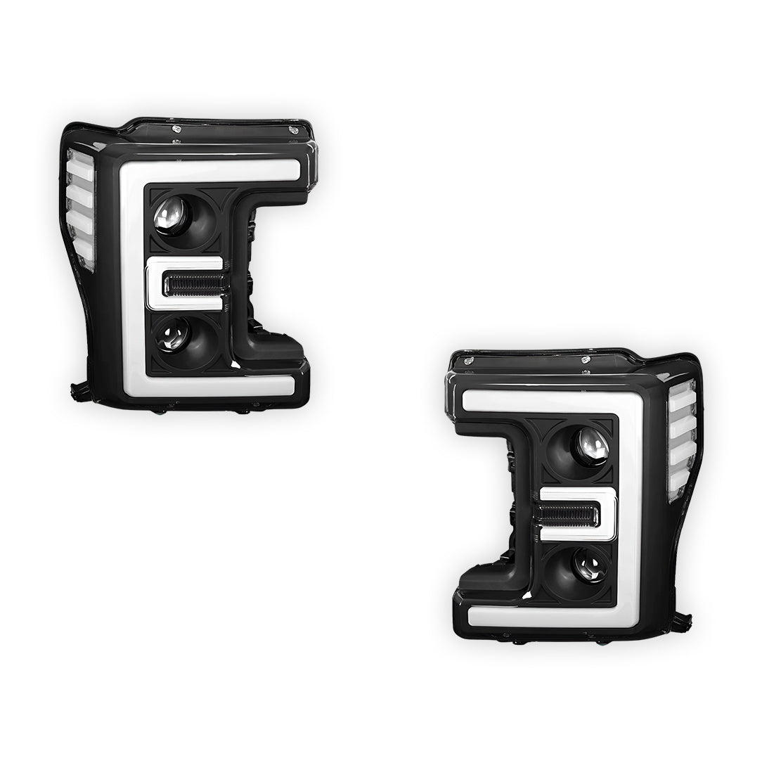 Ford F-450 Super Duty (2017 - 2019) LED DRL Dual Projector Headlights LH + RH