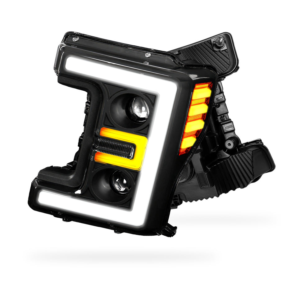 Ford F-550 Super Duty (2017 - 2019) LED DRL Dual Projector Headlights LH + RH